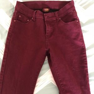 Maroon skinny jeans